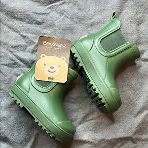BearPaw Green Rain & Snow Boots with Elastic Panels
